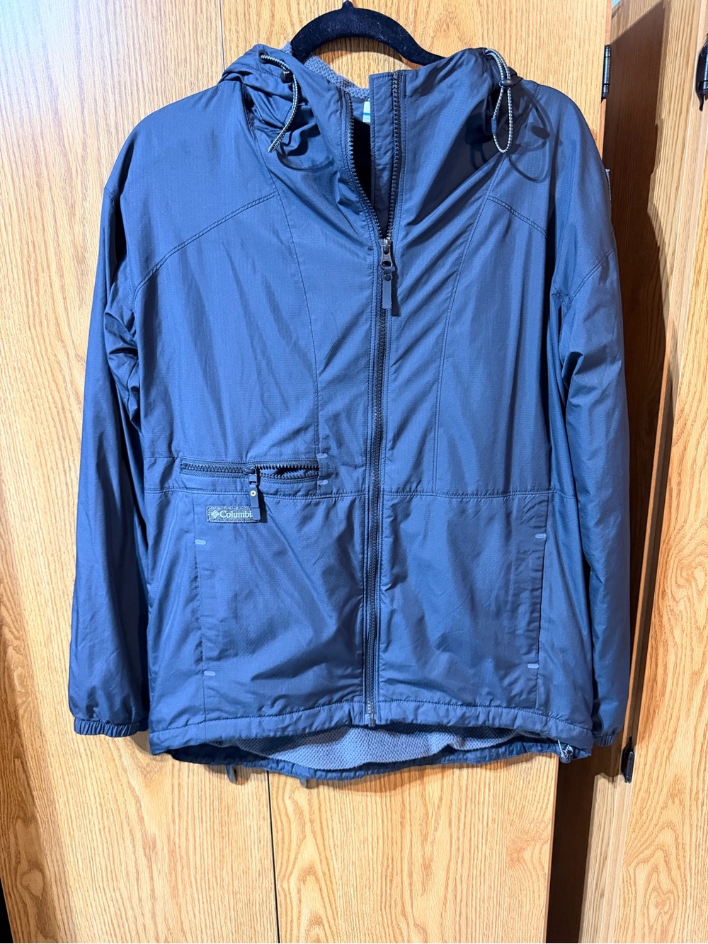 Columbia Gray Hooded Lightweight Rain Jacket